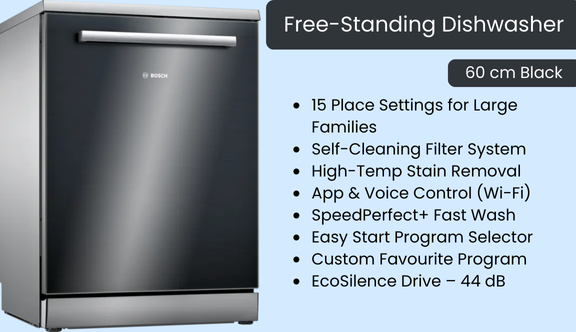 Free-Standing Dishwasher-60 cm Black