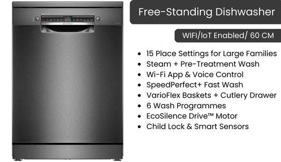 Free-Standing Dishwasher-WIFIloT Enabled 60 CM