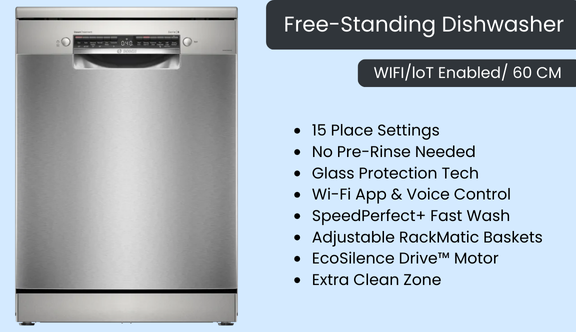 Free-Standing Dishwasher-WIFIloT Enabled 60CM
