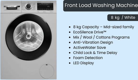 Front Load Washing Machine-8kg white
