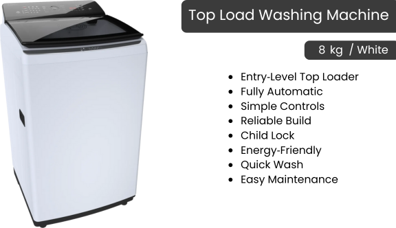 Top Load Washing Machine -8  kg Black