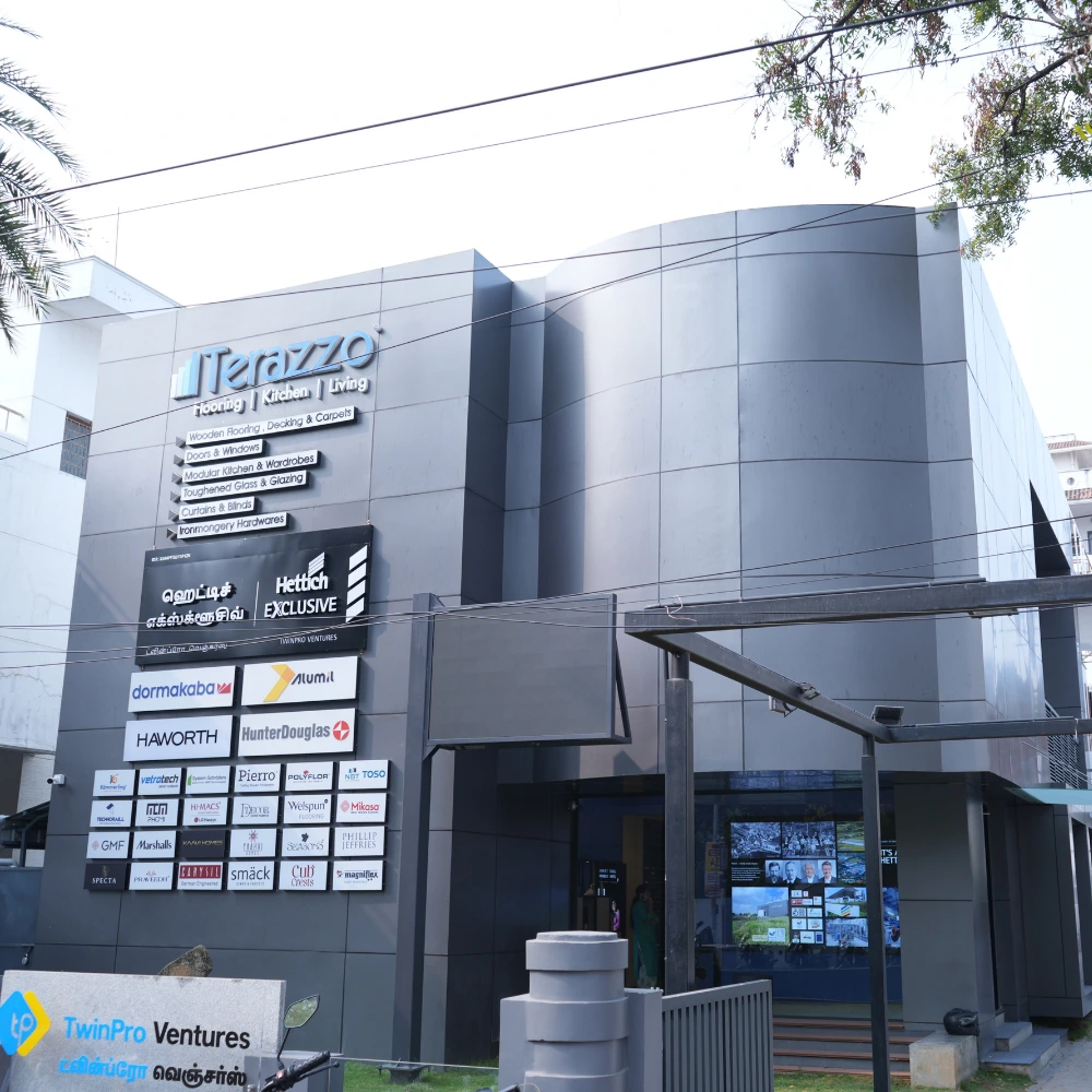 Interior Design Cost in Coimbatore 2026: Real Costs Every Homeowner Should Know 3 Terazzo interior showroom building in Coimbatore