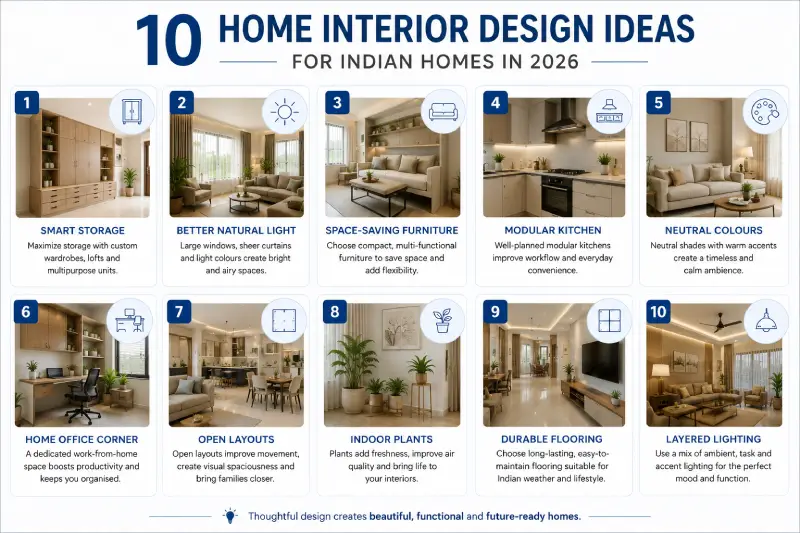 home interior design ideas infographic 2026