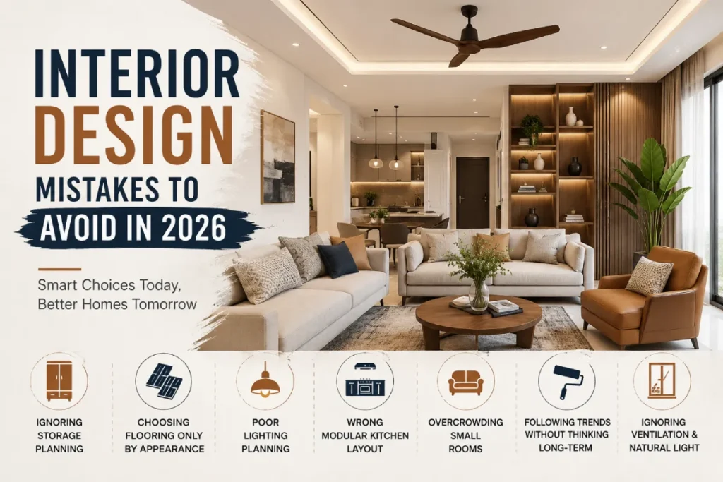 Modern home interior highlighting common interior design mistakes in 2026